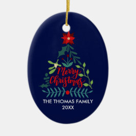 Ornamento De Cerâmica Folhagem de Natal