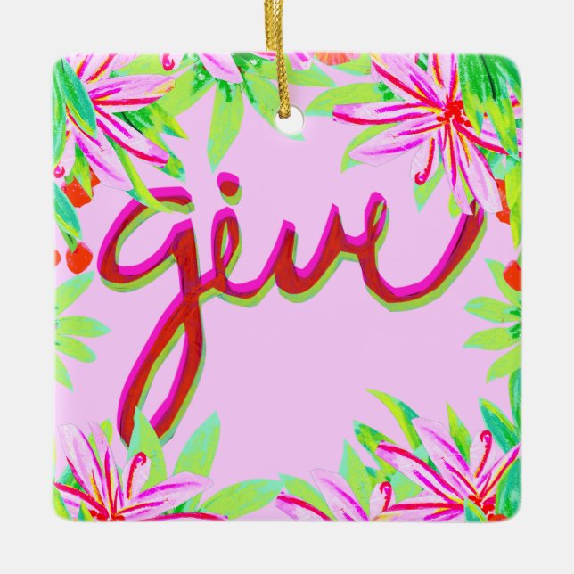 Ornamento De Cerâmica Folhagem de Natal - Dar (Frente)