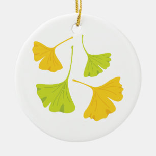 Ornamento De Cerâmica Folhas de Ginkgo