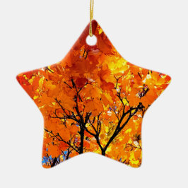 Ornamento De Cerâmica Folhas de laranja