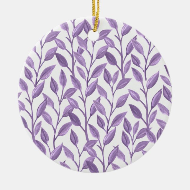 Ornamento De Cerâmica Folhas de lavanda (Frente)