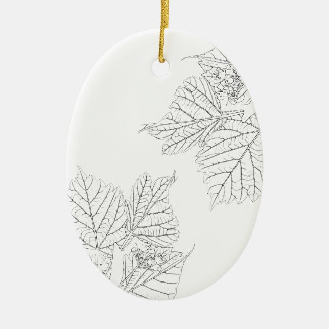 Ornamento De Cerâmica Folhas de madeira (Frente)