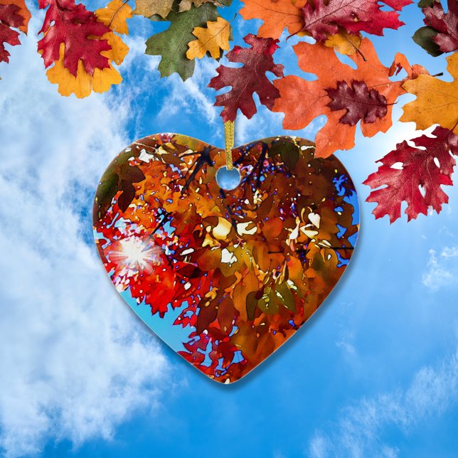 Ornamento De Cerâmica Folhas de outono (Criador carregado)