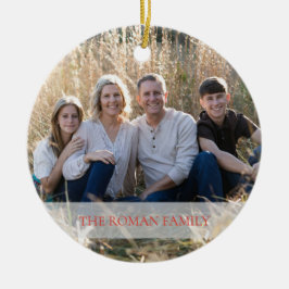 Ornamento De Cerâmica Foliage Wreath Photo Feliz & Bright Holiday