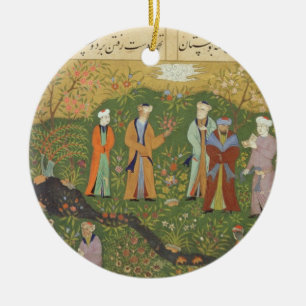 Ornamento De Cerâmica Fólio 39, cena do jardim de A, 'do Bustan de Sa'd
