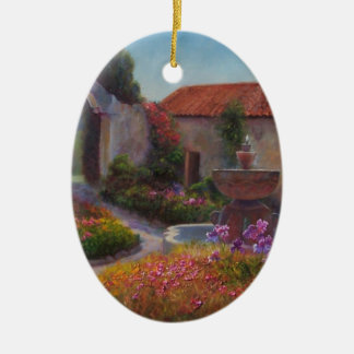 Ornamento De Cerâmica Fonte e jardim na missão de Carmel