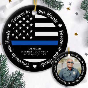Ornamento De Cerâmica Forever In Our Hearts Police Officer Memorial