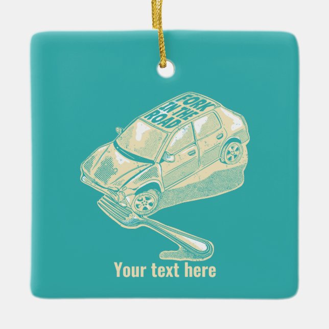 Ornamento De Cerâmica Fork no acidente de viação (Frente)