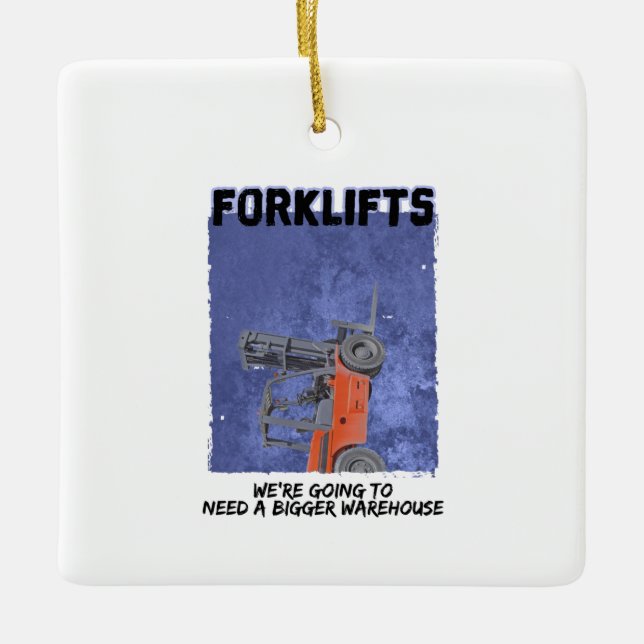 Ornamento De Cerâmica Forklifts Parody (Frente)