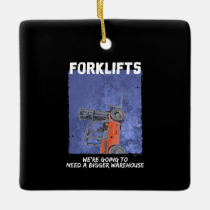 Ornamento De Cerâmica Forklifts Parody