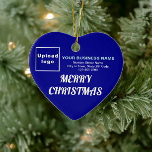 Ornamento De Cerâmica Forma de Coração Azul de Natal Comercial