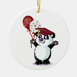 Ornamento De Cerâmica Formando feliz do urso de panda