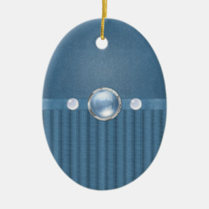 Ornamento De Cerâmica Formas de Ovos Cerâmicos de Miçangas e Stripes Azu