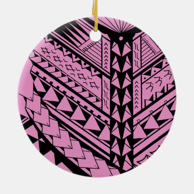 Ornamento De Cerâmica Formas e símbolos tribais samoanos/polinésios (Traseira)