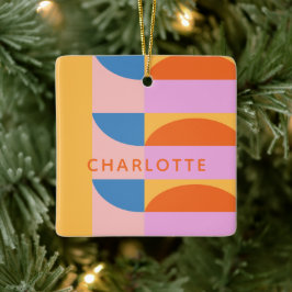 Ornamento De Cerâmica Formas Geométricas Coloridas Modernas Personalizad