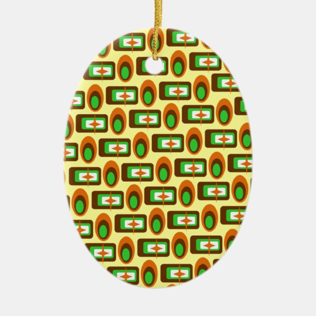 Ornamento De Cerâmica Formas Retroativas Personalizáveis (Frente)