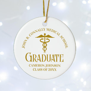 Ornamento De Cerâmica Formatura na Escola de Medicina em Ouro Chic Natal