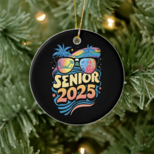 Ornamento De Cerâmica Formatura Turma de 2025 Retro Senior 2025