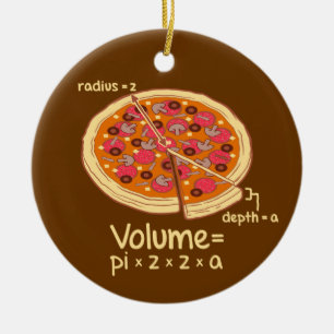 Ornamento De Cerâmica Fórmula matemática = Pi*z*z*a do volume da pizza