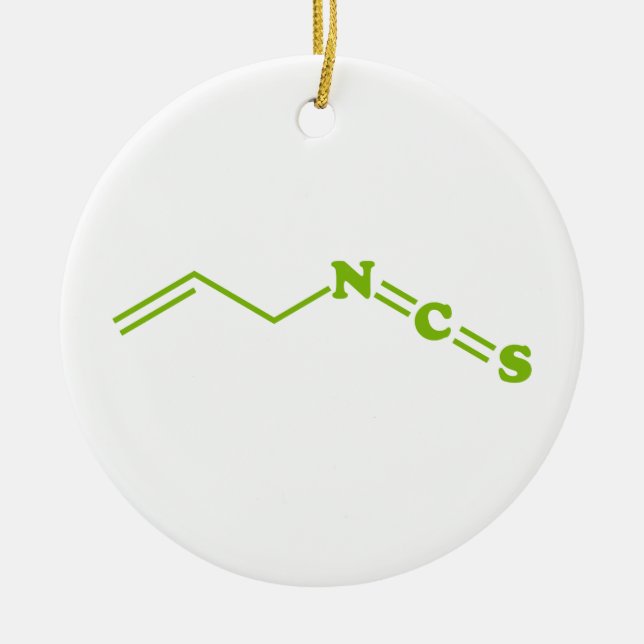 Ornamento De Cerâmica Fórmula Molecular Wasabi Allyl Isotiocianato (Frente)