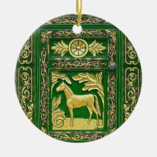 Ornamento De Cerâmica Fornalha cerâmica com porta cigana