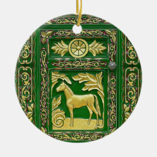 Ornamento De Cerâmica Fornalha cerâmica com porta cigana