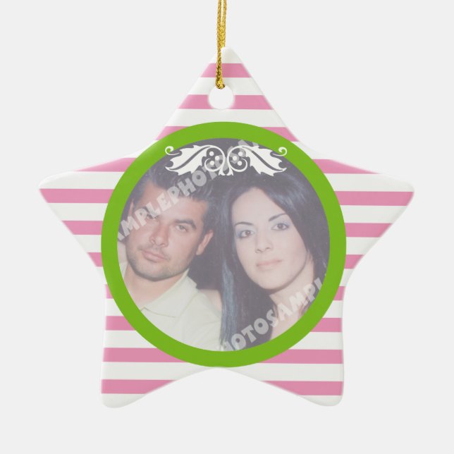 Ornamento De Cerâmica Fornalha de Natal para casal/1rua (Frente)