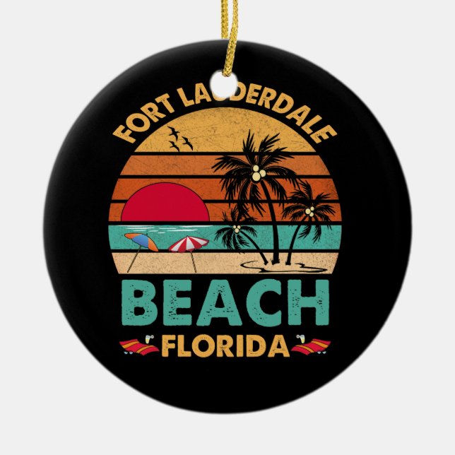 Ornamento De Cerâmica Fort Lauderdale Florida Beach FL Novelty (Frente)