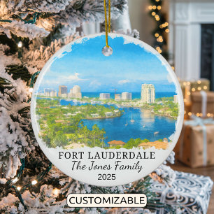 Ornamento De Cerâmica Fort Lauderdale Ornament Personalizado, Florida