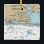 Ornamento De Cerâmica Fort Walton Beach Chart<br><div class="desc">Fort Walton Beach Enfeites de natal feito com gráfico náutico.</div>
