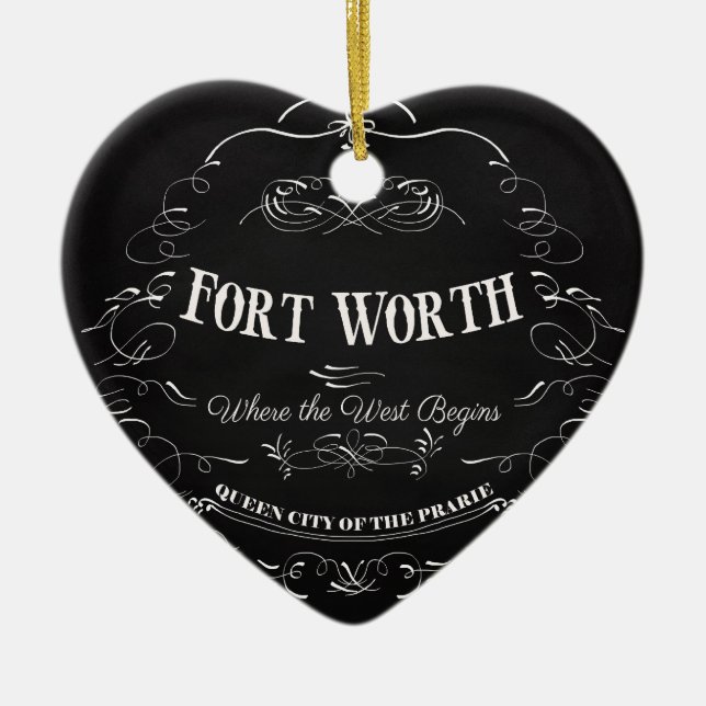 Ornamento De Cerâmica Fort Worth, Texas - cidade da rainha da pradaria (Frente)