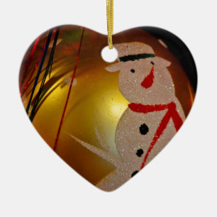 Ornamento De Cerâmica Fosco Snowman Ornament