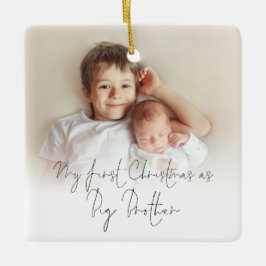 Ornamento De Cerâmica Foto Ano Primeiro Natal Grande Irmão Cerami