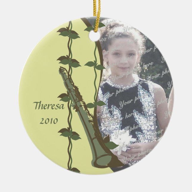 Ornamento De Cerâmica Foto Clarinet Woodland (Frente)