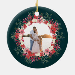 Ornamento De Cerâmica foto clássica da família botânica de natal floral