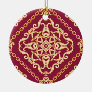 Ornamento De Cerâmica Foto Clássica Dourada do Ornament Vermelho do Luxu