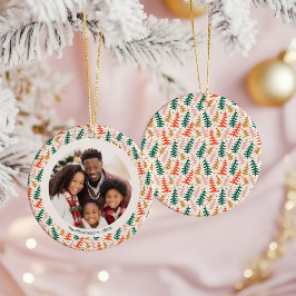 Ornamento De Cerâmica Foto Colorida da Árvore de Natal