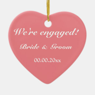 Ornamento De Cerâmica Foto coral feita sob encomenda do coração da