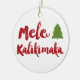 Ornamento De Cerâmica Foto da Árvore de Natal do Script de Pincel Mele K (Lateral)