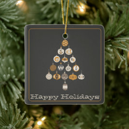 Ornamento De Cerâmica Foto da Árvore de Natal Retroativa