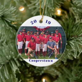 Ornamento De Cerâmica Foto da Equipe de Cooperstown / Memória Personaliz