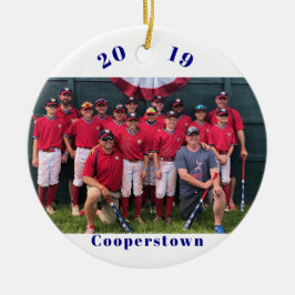 Ornamento De Cerâmica Foto da Equipe de Cooperstown / Memória Personaliz