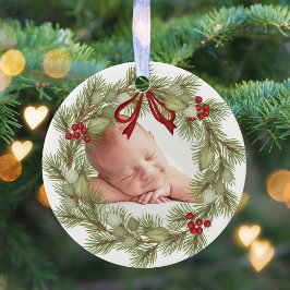 Ornamento De Cerâmica Foto da família Fora de Natal Personalizada