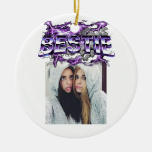 Ornamento De Cerâmica Foto da Melhor Amiga Bootleg Vintage 90s Personali