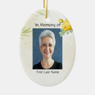 Ornamento De Cerâmica Foto da Memória Cristã Flores do Jardim das Rosas 