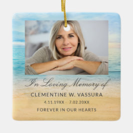 Ornamento De Cerâmica Foto da Praia de Lembrança