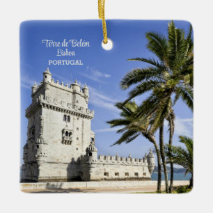 Ornamento De Cerâmica Foto da Torre Belém em Lisboa, Portugal