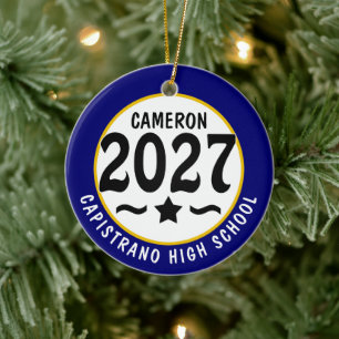 Ornamento De Cerâmica Foto da Turma de 2027 Formatura