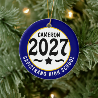 Ornamento De Cerâmica Foto da Turma de 2027 Formatura