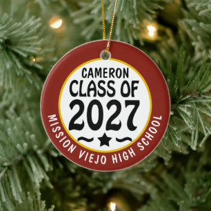 Ornamento De Cerâmica Foto da Turma de 2027 Formatura